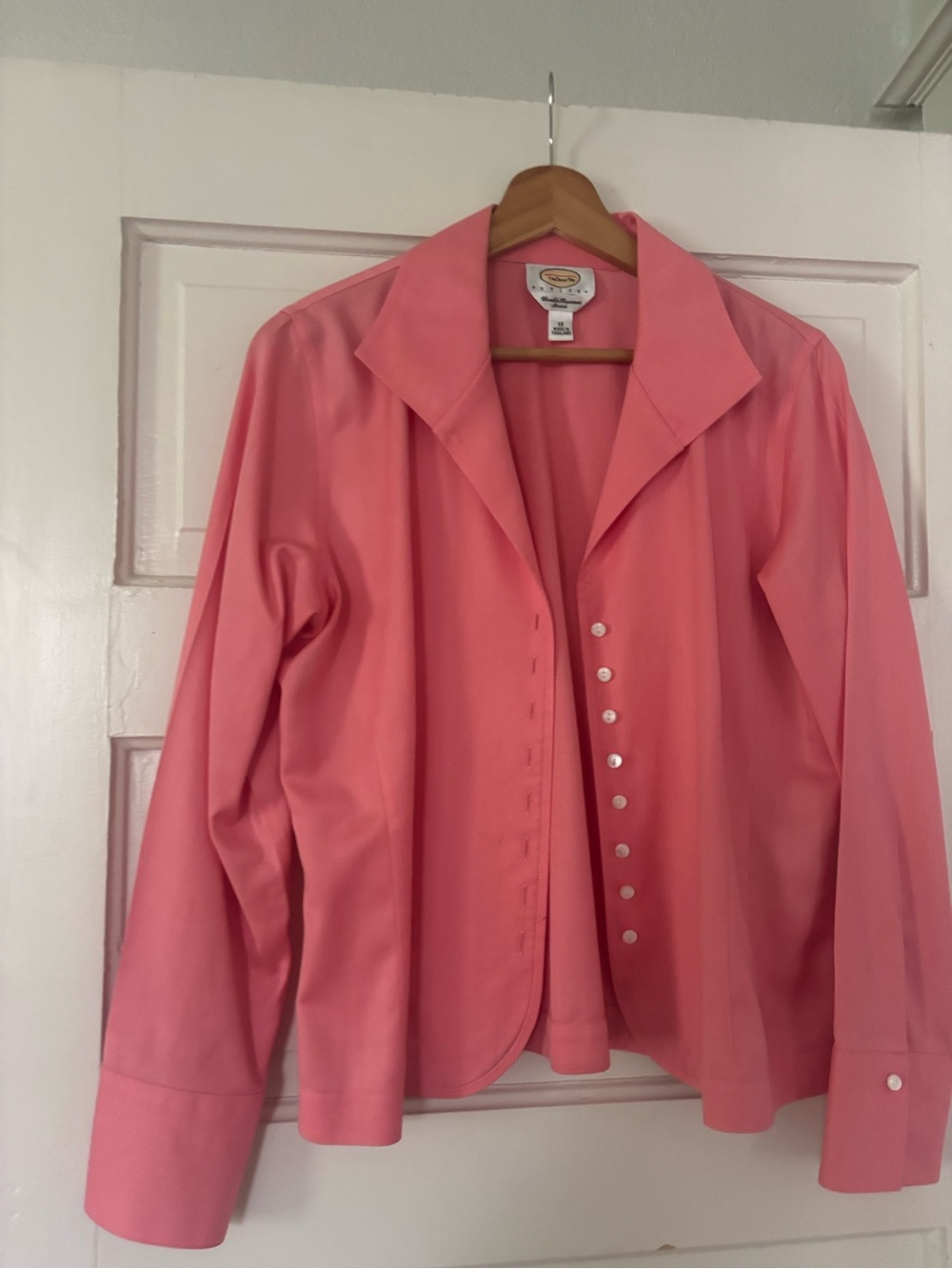 Talbots Coral Pink Button-Front Blazer Jacket